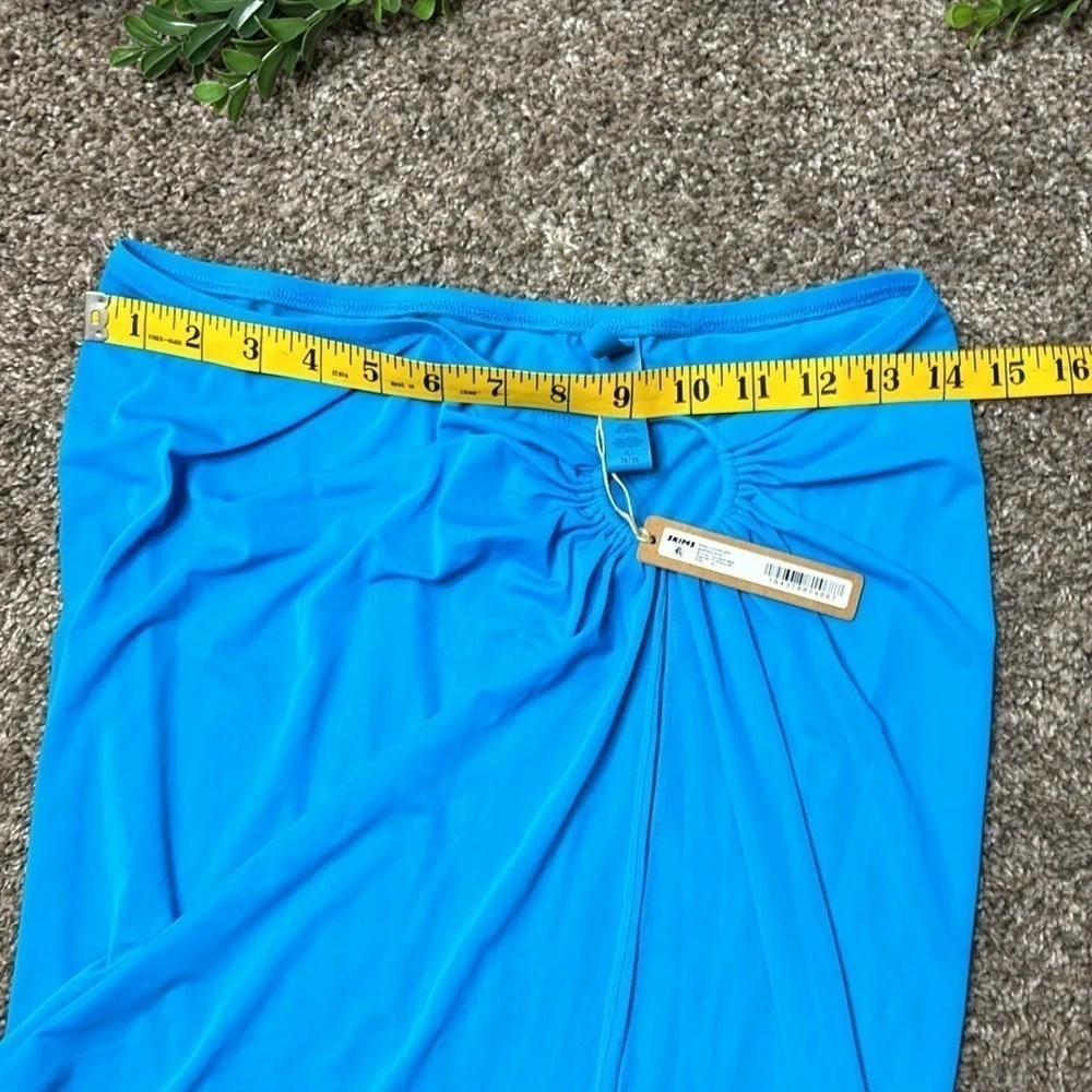NWT SKIMS Mesh Cover Up Sarong Skirt Turquoise Sz XL
